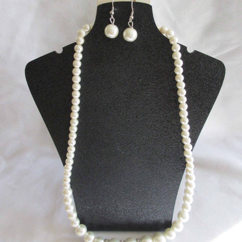 Nwt Bridal Faux Pearl Necklace And Earring Set